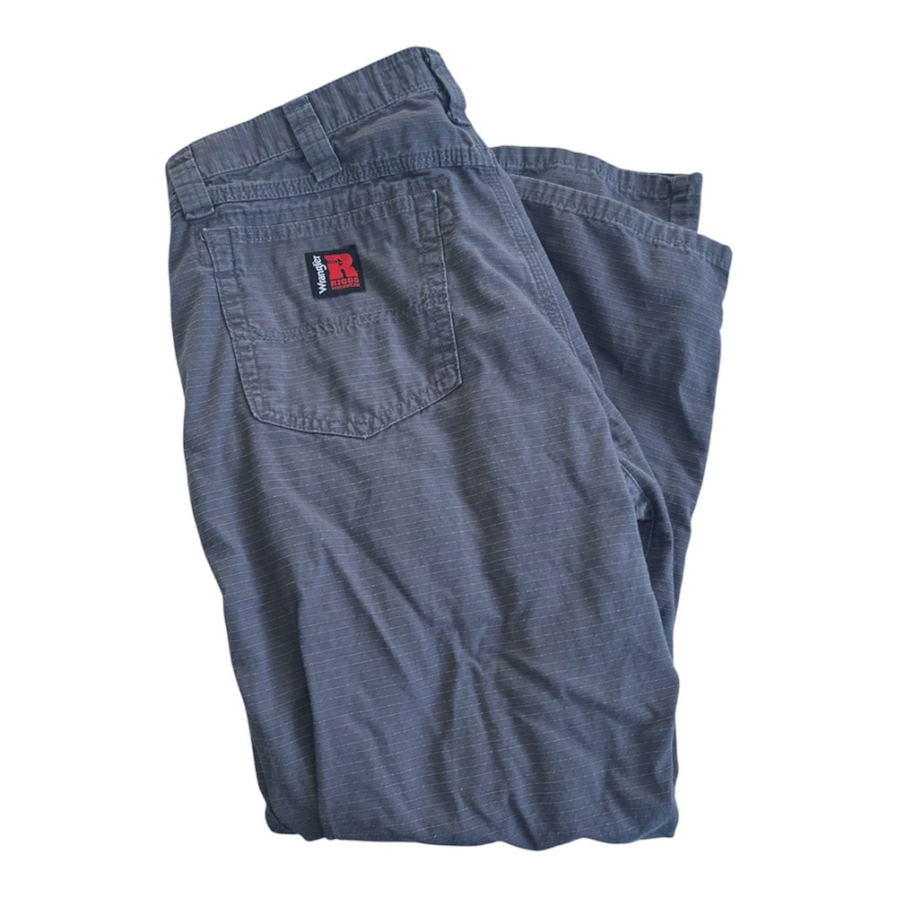 Wrangler Riggs Work Pants Mens Tag 35x30 Gray Ripstop Technician Pant 103W045CH